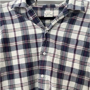 J Crew Short Sleeve Plaid Button Up Shirt